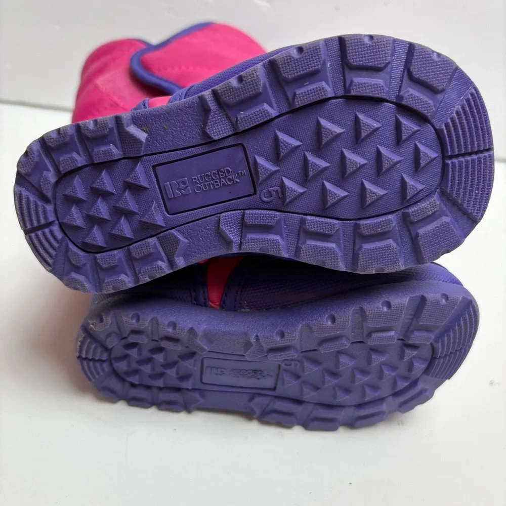 Rugged Outback Snow Boots Pink Purple Girls size 5